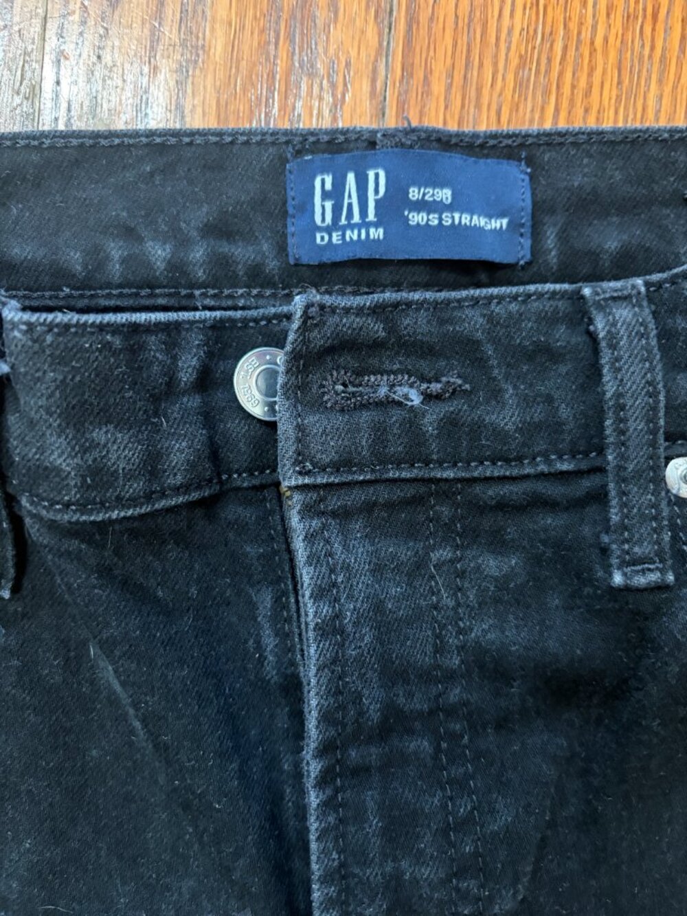 GAP Black Jeans Women's Size 8 Long | Classic Straight Slim Fit | Stretch Denim - Picture 2 of 6
